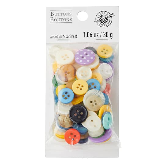 1.06oz. Multicolor Button Mix by Loops &#x26; Threads&#xAE;